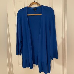 Talbots cobalt blue cardigan size 3X with peplum edge